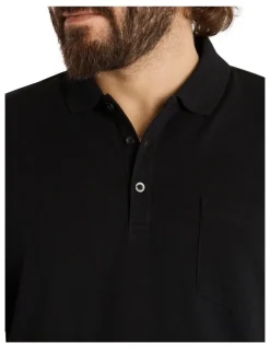 Johnny Bigg Plain Pique Polo Black