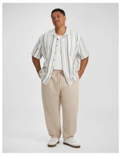 Johnny Bigg Ravello Linen Blend Pant in Stone
