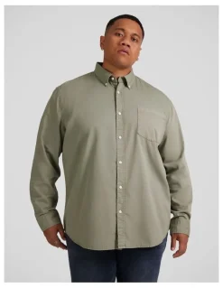 Johnny Bigg Relax Fit Twill Shirt in Sage