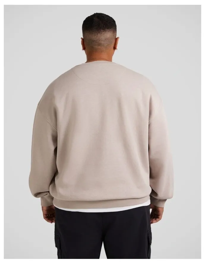 Johnny Bigg Relaxed Fit Crew Sweater in Stone