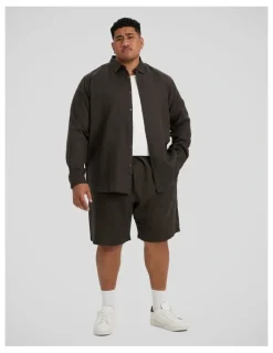 Johnny Bigg Resort Linen Short in Army
