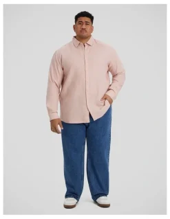 Johnny Bigg Resort Relaxed Fit Linen Shirt in Blush