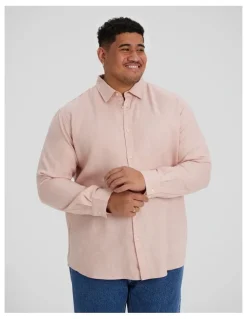Johnny Bigg Resort Relaxed Fit Linen Shirt in Blush