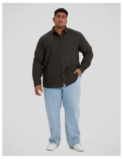 Johnny Bigg Resort Relaxed Fit Linen Shirt in Army