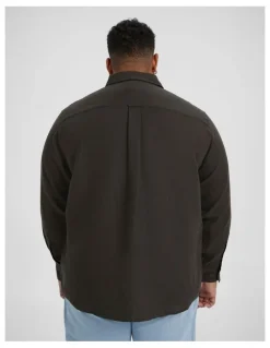Johnny Bigg Resort Relaxed Fit Linen Shirt in Army