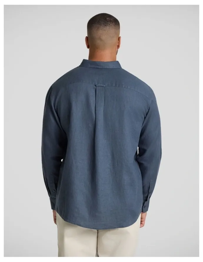 Johnny Bigg Resort Relaxed Fit Linen Shirt in Petrol