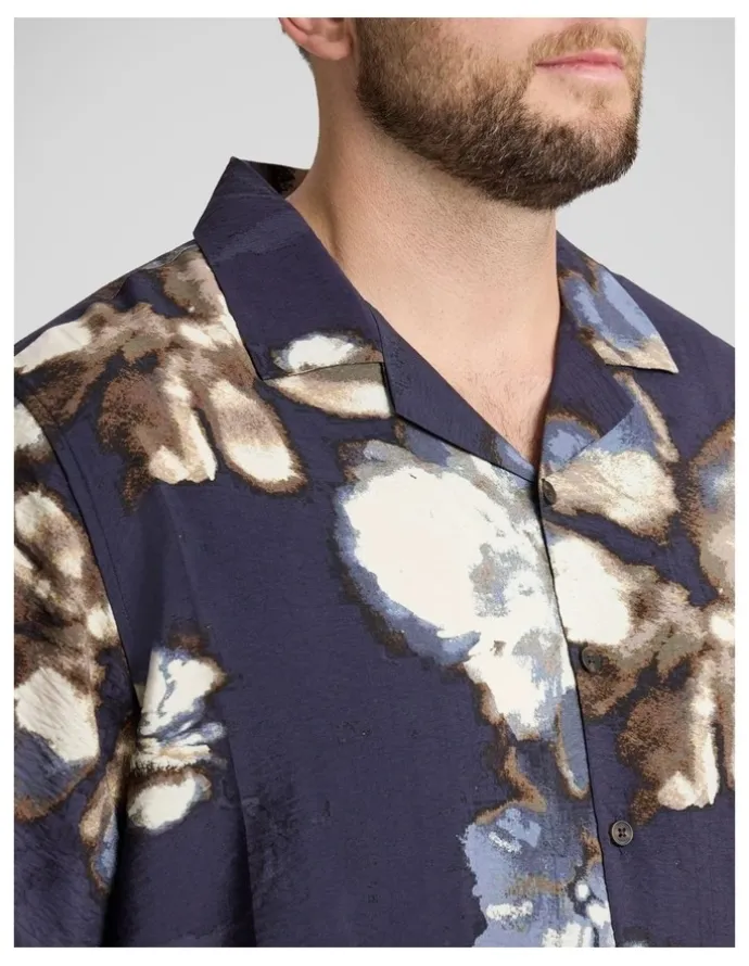 Johnny Bigg Rocco Relaxed Shirt in Navy
