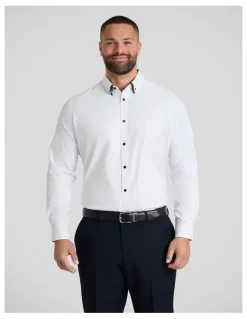 Johnny Bigg Roman Dobby Smart Shirt in White