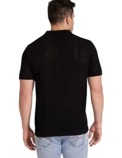 Johnny Bigg Rombus Knit Shirt in Black
