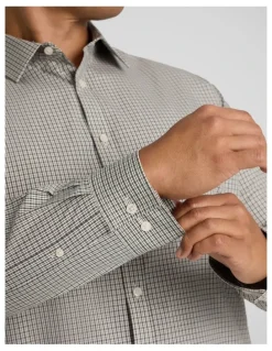 Johnny Bigg Sanders Easycare Check Shirt in Stone