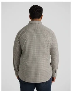Johnny Bigg Sanders Easycare Check Shirt in Stone