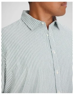 Johnny Bigg Seersucker Relax Fit Shirt in Green