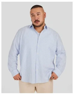Johnny Bigg Seersucker Relax Fit Shirt in Blue