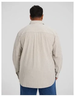 Johnny Bigg Seersucker Relax Fit Shirt in Bronze