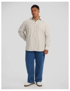 Johnny Bigg Seersucker Relax Fit Shirt in Bronze