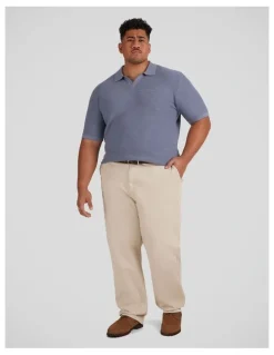 Johnny Bigg Seville Textured Knit Polo Shirt in Blue