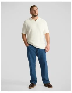 Johnny Bigg Seville Textured Polo in Ivory