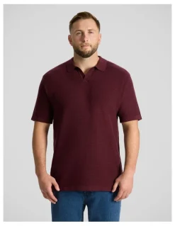 Johnny Bigg Seville Textured Polo in Burgundy