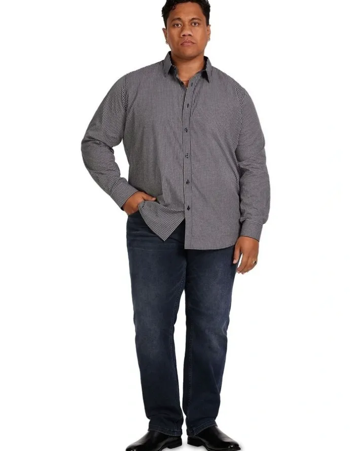 Johnny Bigg Simon Easy Care Check Shirt in Navy
