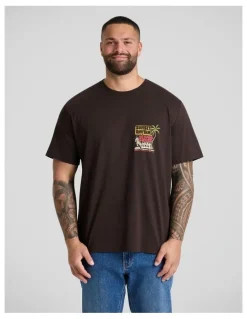 Johnny Bigg Sunset Crew Neck Tee in Chocolate