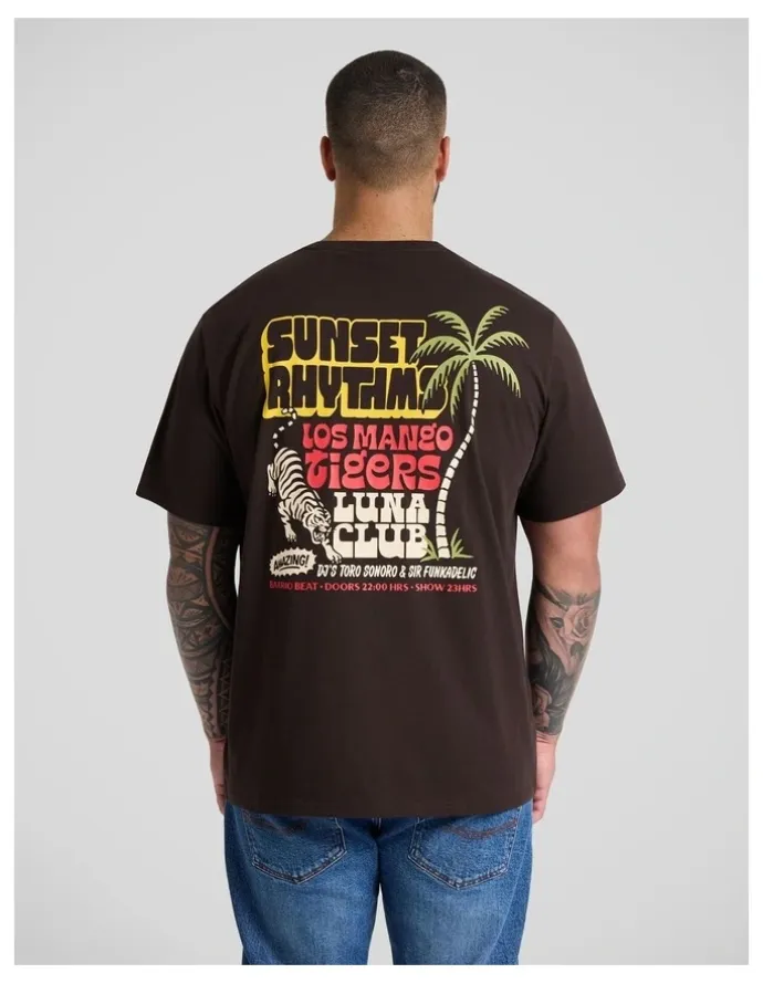 Johnny Bigg Sunset Crew Neck Tee in Chocolate