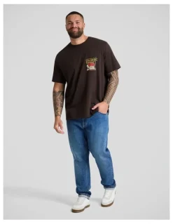 Johnny Bigg Sunset Crew Neck Tee in Chocolate