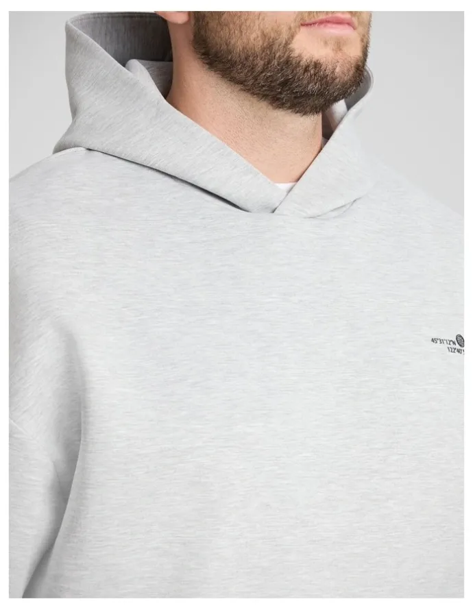 Johnny Bigg Tech Relaxed Fit Hoodie in Grey Marle