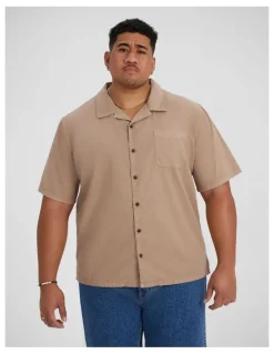 Johnny Bigg Valencia Boxy Fit Shirt in Washed Clay