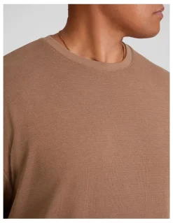 Johnny Bigg Waffle Long Sleeve Top in Taupe