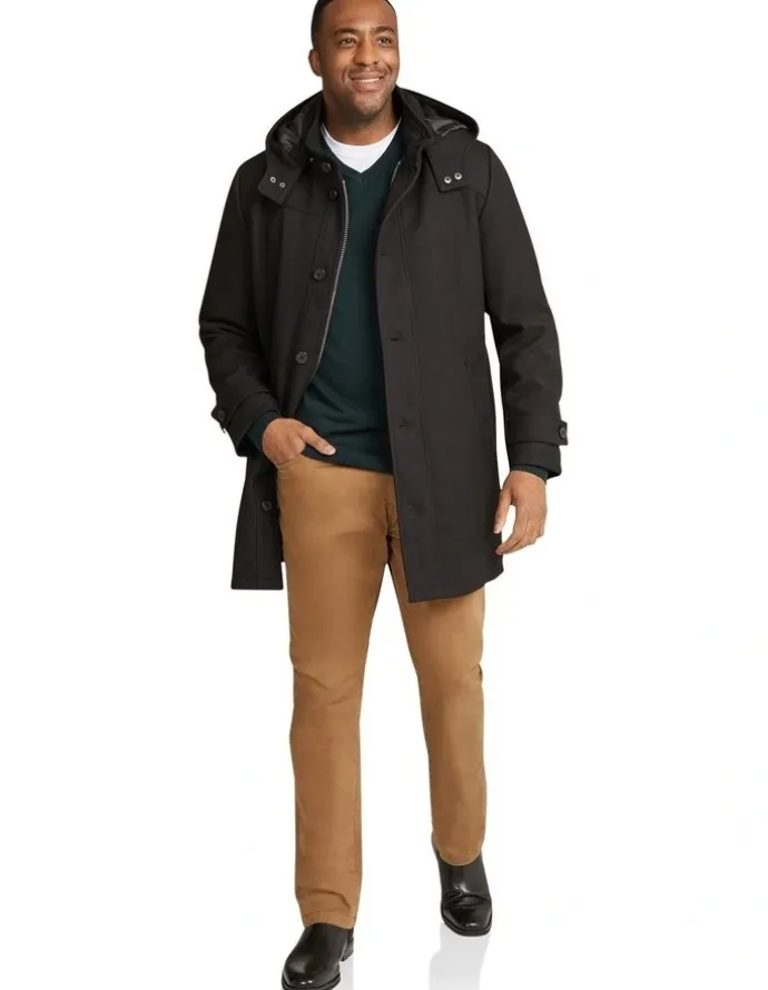 Johnny Bigg Wales Hood Coat in Black
