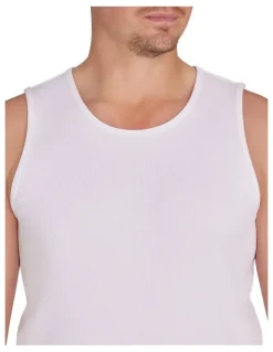 Johnny Bigg Essential Rib Singlet in White