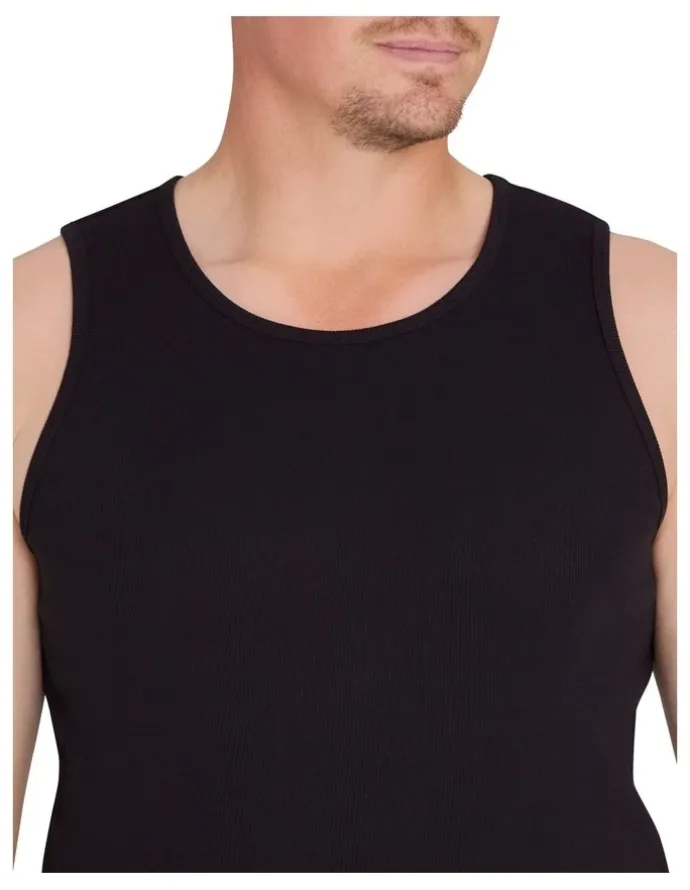 Johnny Bigg Essential Rib Singlet in Black