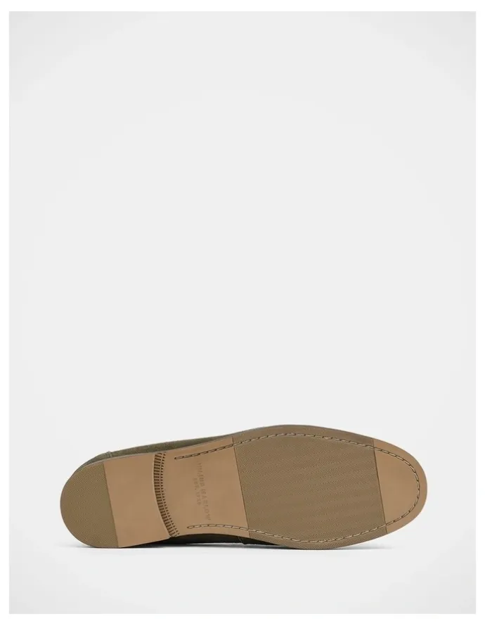 Julius Marlow Coupe Shoes in Olive Suede