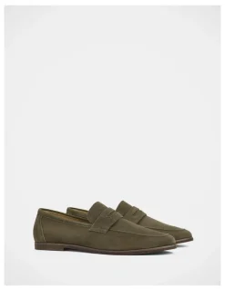 Julius Marlow Coupe Shoes in Olive Suede