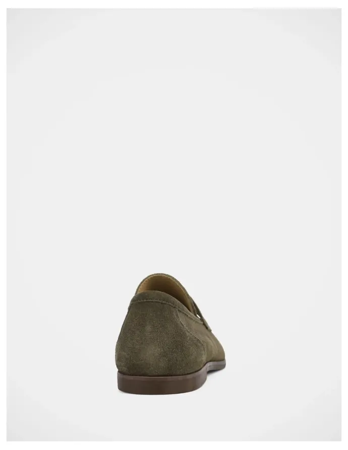 Julius Marlow Coupe Shoes in Olive Suede