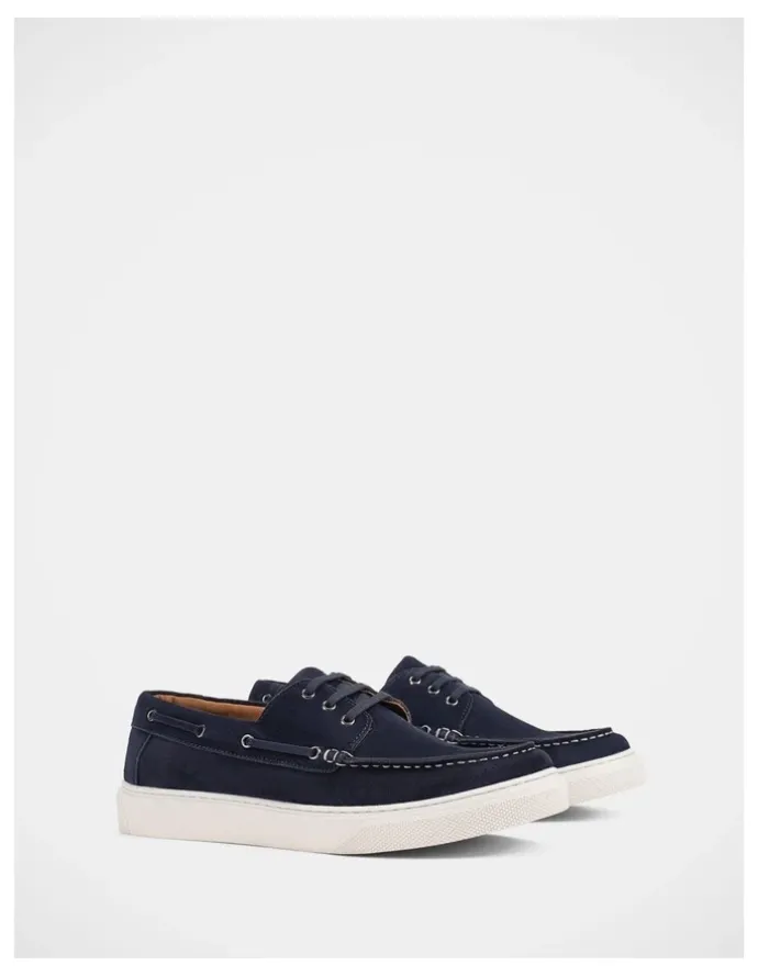 Julius Marlow Flare Shoes in Navy Suede