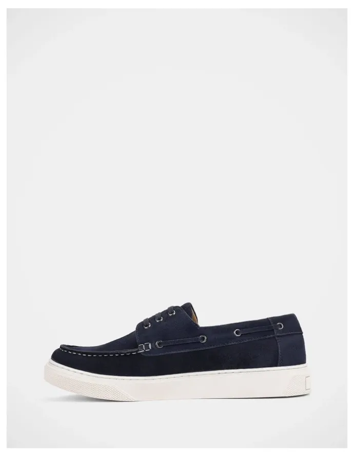 Julius Marlow Flare Shoes in Navy Suede