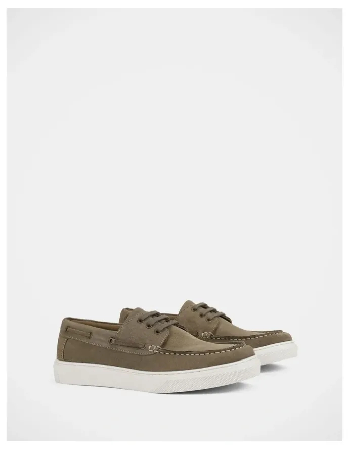 Julius Marlow Flare Shoes in Taupe Suede