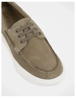 Julius Marlow Flare Shoes in Taupe Suede