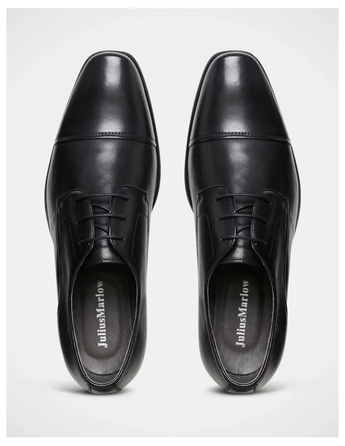 Julius Marlow Knock Toe Cap Derby Lace Up Dress Shoe in Black