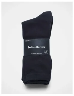 Julius Marlow Plain Sock 5 Pack in Black