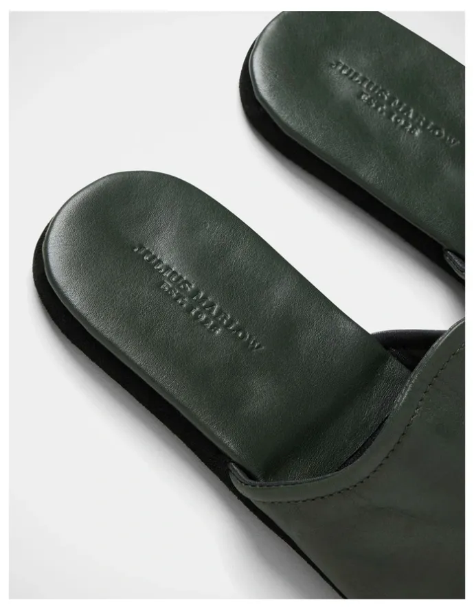 Julius Marlow Travel Leather Slipper in Green