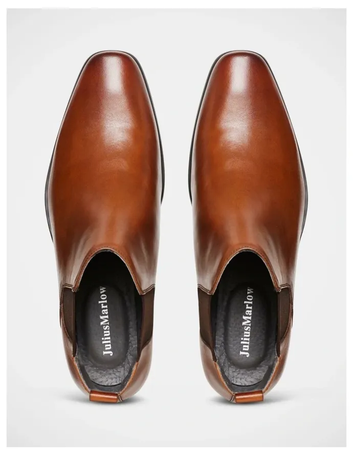 Julius Marlow Kick Cognac Chelsea Boot in Brown
