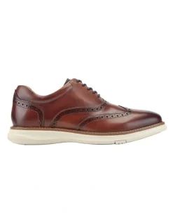 Kenneth Cole Lendal Wingtip Oxford Shoes in Brown