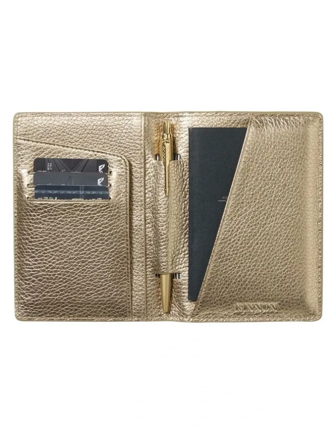Kinnon Earle Passport Holder in Gold