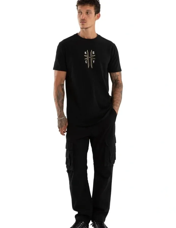 KSCY Ashes Dual Curved Tee in Black