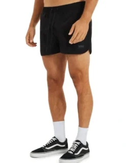 KSCY Darkness Elastic Waist Shorts in Black