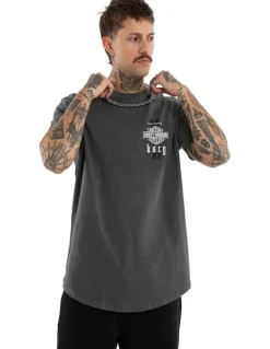 KSCY Harley Davidson Milwaukee Dual Curved Tee in Grey
