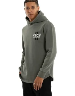 KSCY Inferno Dual Curved Hoodie in Pigment Basil