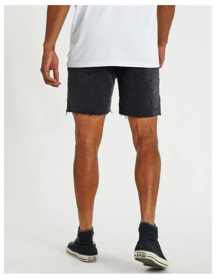 KSCY KS5 Slim Denim Shorts in Vintage Black